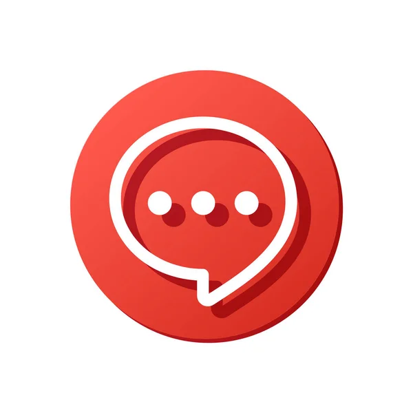 Chat Message Red Rounded Vector Button Smartphone Speech Bubble Icon — ストックベクタ