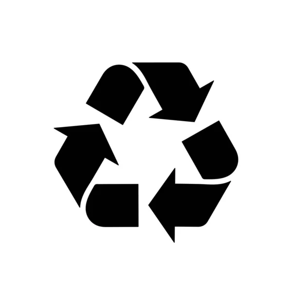 recycable sign, recycle single eco symbol black arrows 3R of the environment, vector icon
