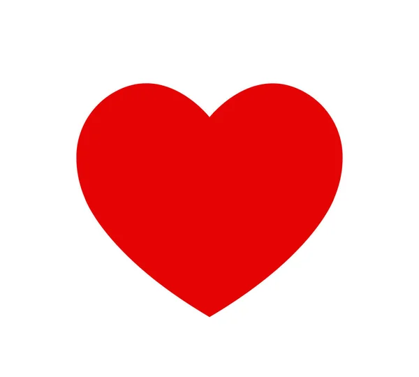 Czerwone Serce Płaska Ikona Symbol Miłości Prosty Wektor Ilustracja — Wektor stockowy