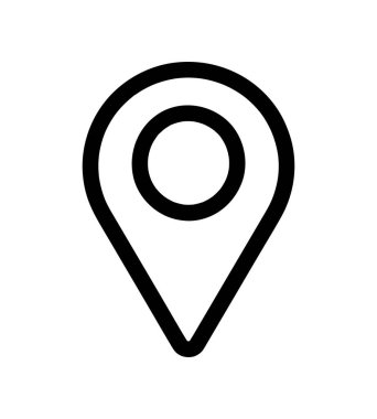 İnce çizgi noktası, beyaz arkaplanda konum simgesi