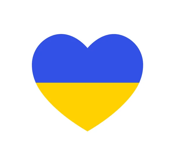 Unterstützung Der Ukraine Herzform Den Farben Der Nationalflagge Blaues Und — Stockvektor