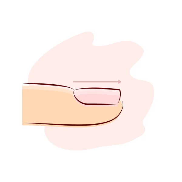 平釘タイプ マニキュアシンプルなベクトルイラスト ピンクの背景 — ストックベクタ