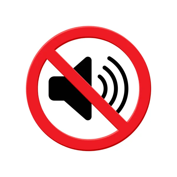 音のベクトル記号も禁止の記号も赤い丸で囲まれた黒いフラットアイコンもありません — ストックベクタ