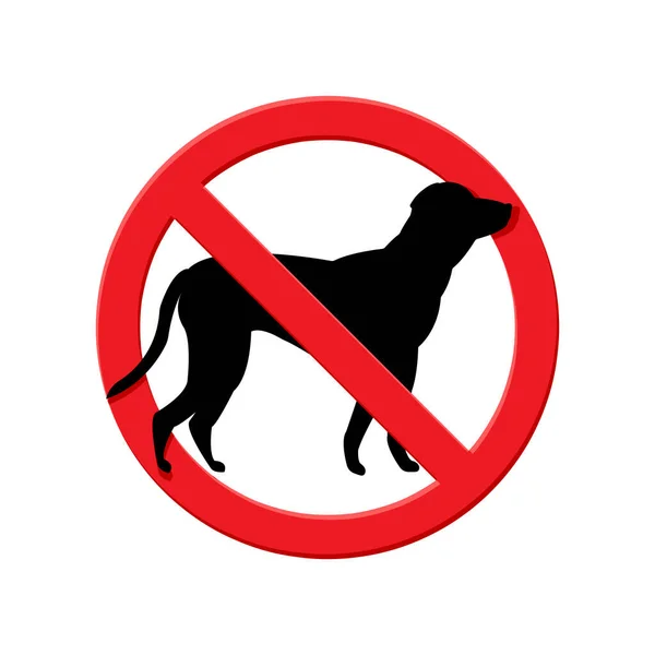 犬もペットのサインも禁止記号も禁止記号も赤い丸と禁止記号もベクトルアイコンも — ストックベクタ