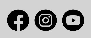 siyah yuvarlak vektör simgeleri facebook, instagram, youtube, iş kartı için popüler sosyal medya logoları koleksiyonu