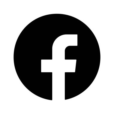 Facebook logosu, sosyal medya siyah simgesi ve negatif uzay vektörü simgesi