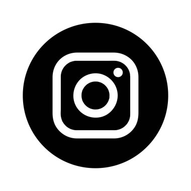 instagram logosu, sosyal medya siyah simgesi ve negatif uzay vektörü simgesi