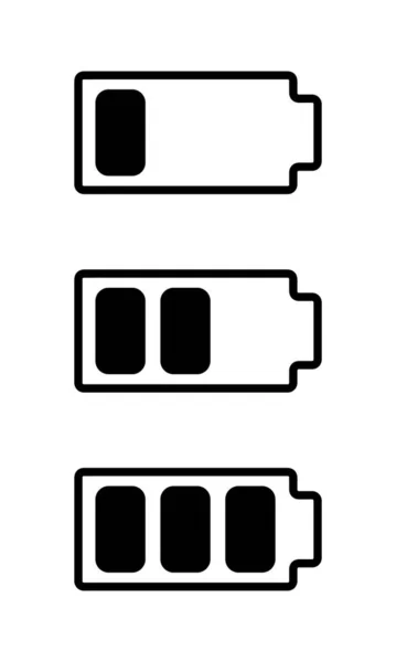 电池图标集 电荷指示器图标 碱性电池容量电荷图标 平面矢量图标 — 图库矢量图片