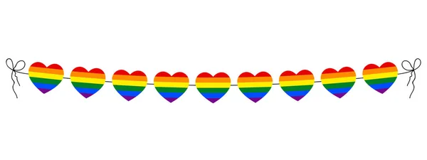 Orgulho Lgbt Guirlanda Vetor Ícone Conjunto Lésbicas Gay Bissexual Transgênero — Vetor de Stock