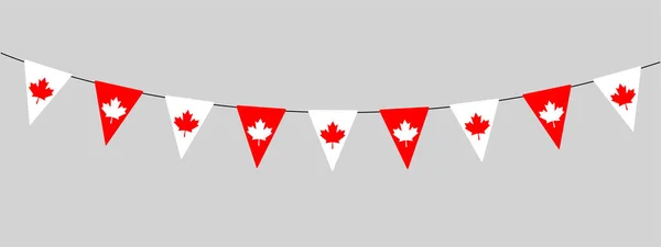 Dia Canadá Bandeira Canadá Guirlanda Bunting Cadeia Bandeiras Triangulares Para — Vetor de Stock