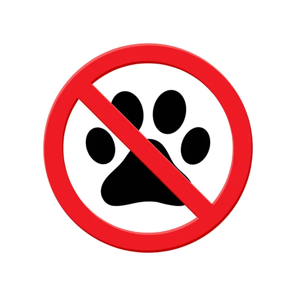 犬もペットのサインも禁止サインも禁止サインも禁止サインも禁止サインも禁止サインも足のシルエットもベクターアイコンも — ストックベクタ