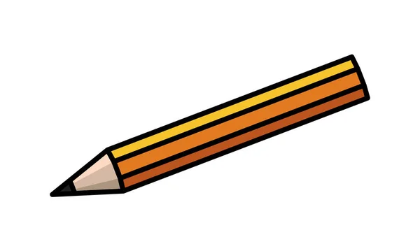 Het Symbool Van School Leren Oranje Potlood Geïsoleerde Vector Element — Stockvector