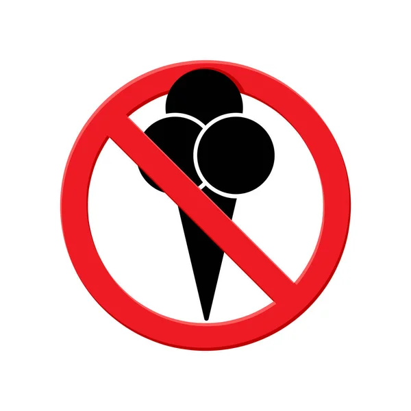 Ice Cream Symbol Vector Sign Ice Cream Prohibited Ice Cream — Vettoriale Stock