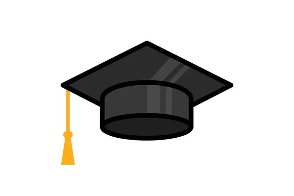 Back School Education Symbol Black Graduation Cap Isolated Vector Element — ストックベクタ