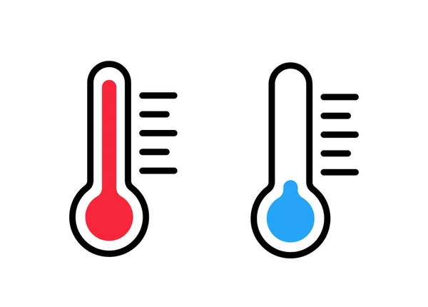 Thermometer Icon Cold Heat Temperature Scale Symbol Cool Hot Weather — 图库矢量图片
