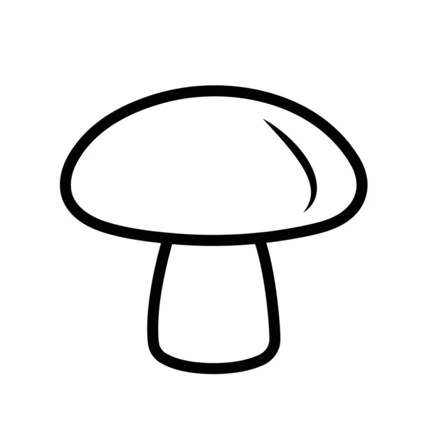 Mushroom Single Oblect Vector Illustration Autumn Season Symbol Thick Black — 스톡 벡터