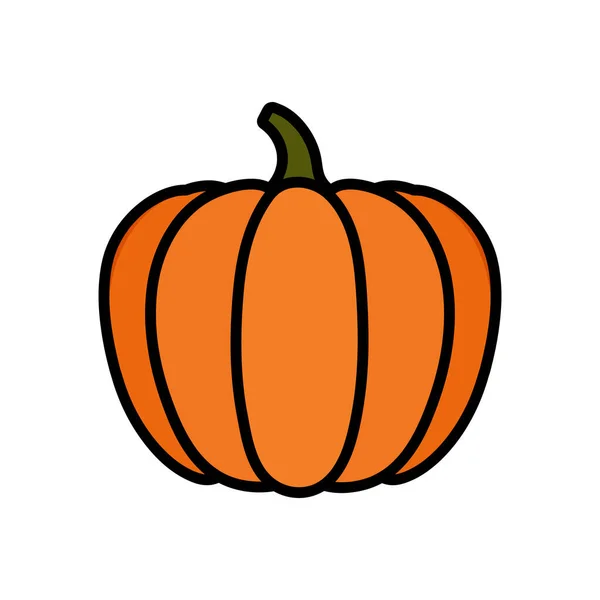 Orange Pumpkin Vector Illustration Autumn Season Symbol Bright Orange Thick — Vector de stock