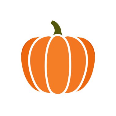 pumpkin squash symbol of halloween or thanksgiving day, flat color icon