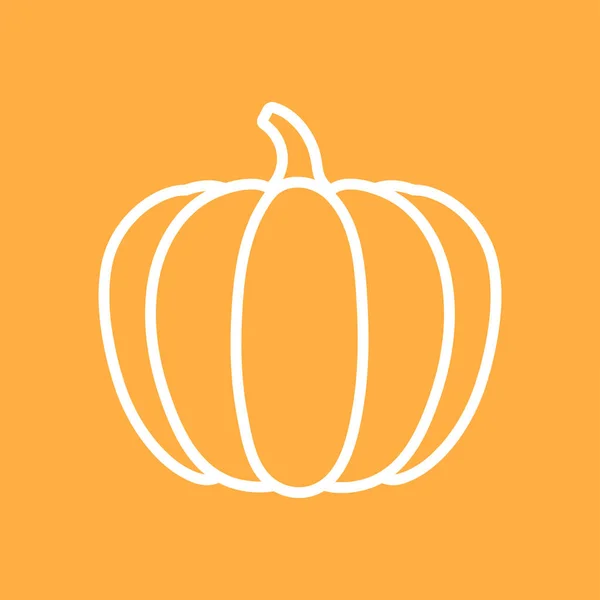 White Line Pumpkin Thanksgiving Day Symbol Fall Decorative Drawing Clip — ストックベクタ