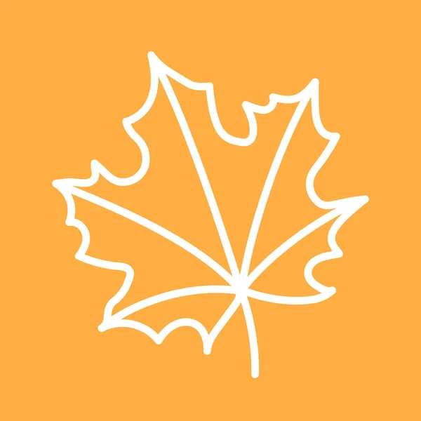 White Maple Leaf Orange Background Simple Vector Illustration Autumn Season — Vetor de Stock