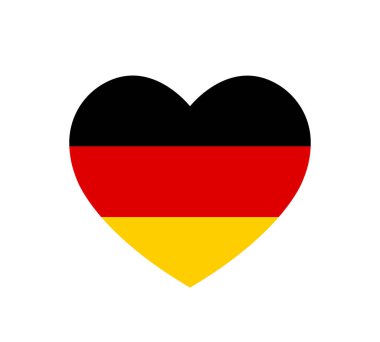 German Unity Day, love Germany symbol, heart shape icon, flag of Germany, vector illustration