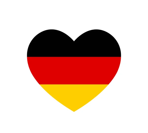 День Єдності Німеччини Символ Любові Німеччини Ікона Форми Серця Прапор — стоковий вектор