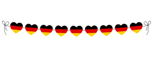 День Німецької Єдності Герб Німеччини Серцевина Рядок Сердець Вечірки Вулиці — стоковий вектор