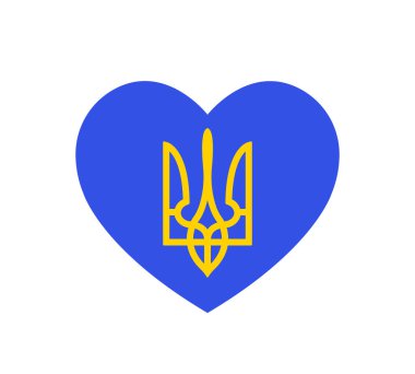 ukrainian heart, love Ukraine, design element for independence day of Ukraine, heart shape, national flag colors, blue and yellow vector icon