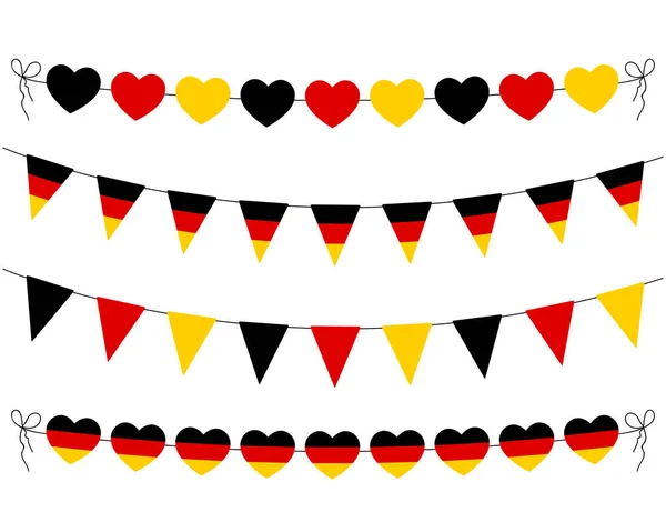 Set Garlands German National Day Unity Day Decoration Simple Flat — Stockový vektor