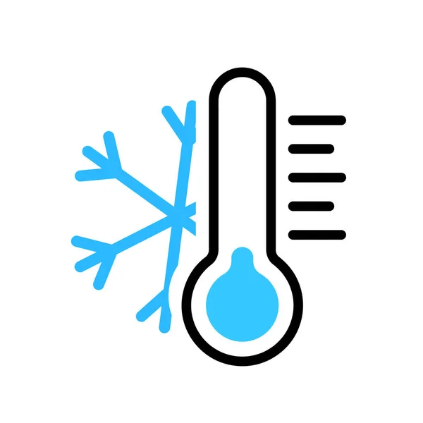 Thermometer Icon Cold Temperature Scale Symbol Cool Weather Sign Isolated — 图库矢量图片