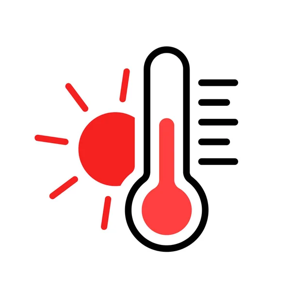 Thermometer Icon Heat Temperature Scale Symbol Warm Weather Sign Simple — 图库矢量图片