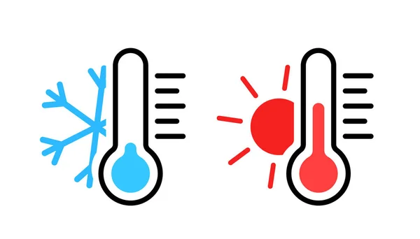 Thermometer Icon Cold Heat Temperature Scale Symbol Cool Hot Weather — 图库矢量图片