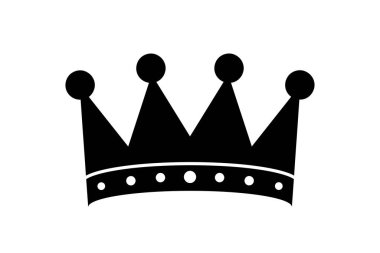 black crown icon, simple flat vector illustration, power, dominance, glory, achievement, strength and bravery symbol