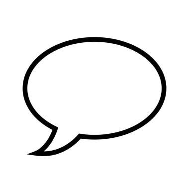 vector black line icon of oval speech bubble, editable stroke, monochrome