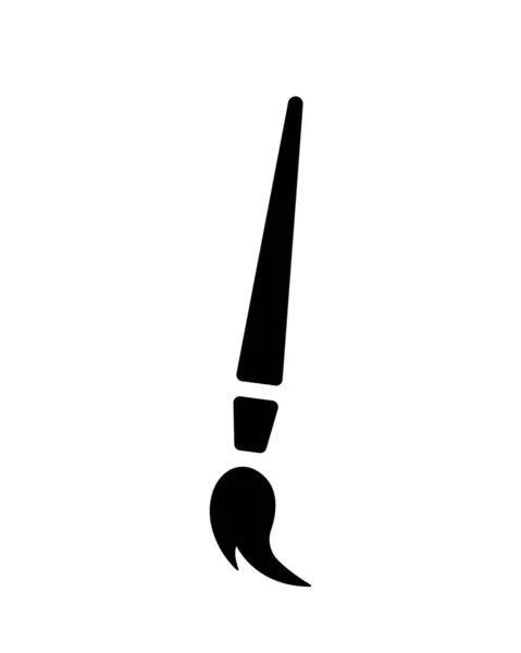 Paintbrush Icon Black Paint Brush Silhouette Art Symbol Simple Vector — Stockový vektor