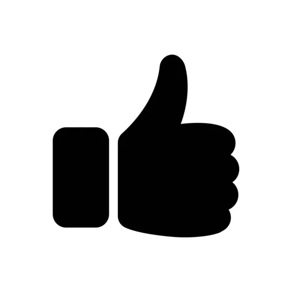 thumb up black icon, symbol of finger up, simple vector illustration