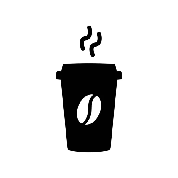 Kaffeepapiertasse Schwarzes Vektor Symbol Heißer Kaffee Zeichen — Stockvektor