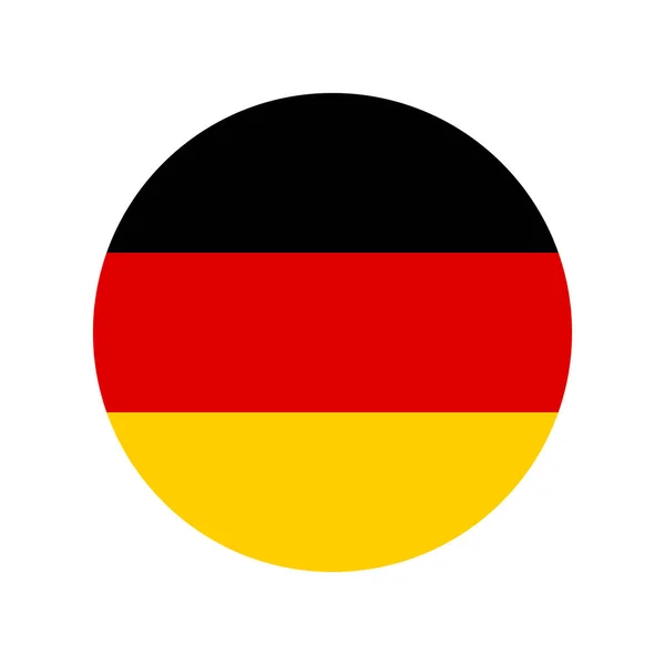 Almanya Üretildi Alman Ulusal Bayrağı Renkleriyle Yuvarlak Basit Vektör Simgesi — Stok Vektör