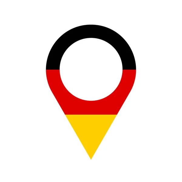Almanya Lokasyon Iğnesi Gps Işareti Almanya Sembolü Işaret Siyah Kırmızı — Stok Vektör