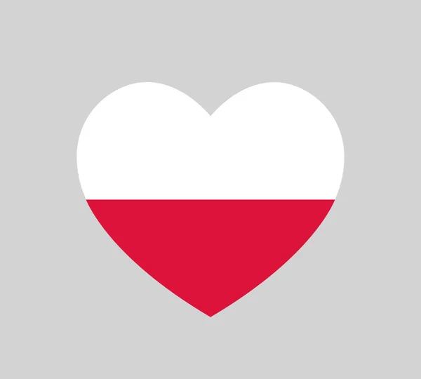 Polonya Bağımsızlık Günü Polonya Nın Sembolü Polonya Nın Kalp Bayrağı — Stok Vektör