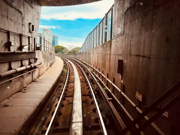 Вид Вход Железнодорожный Тоннель — стоковое фото