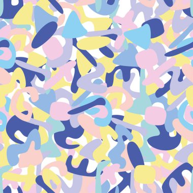 Abstract seamless pastel colorful infantile, childish geometric pattern by hand clipart