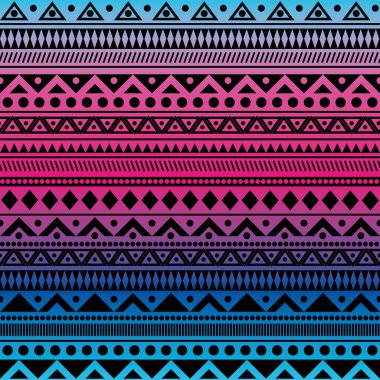 Kağıt ya da kumaş üzerine yazdırmak için renkli kabile desenleri, vektör kabile dokusu seti.
