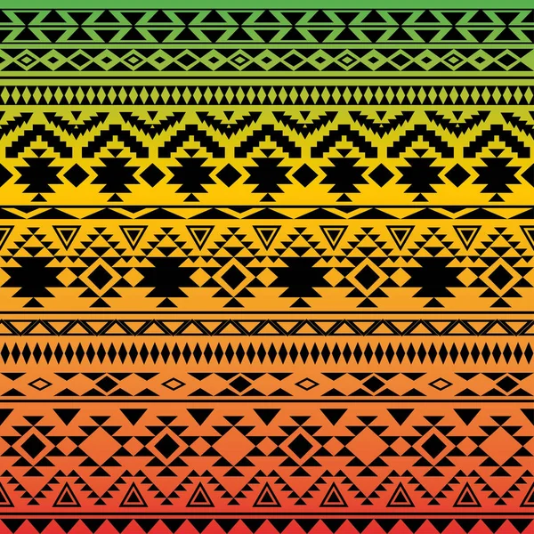 Gradiente Colorido Rasta Tribal Vintage Étnico Sem Costura Padrão Impressão — Vetor de Stock