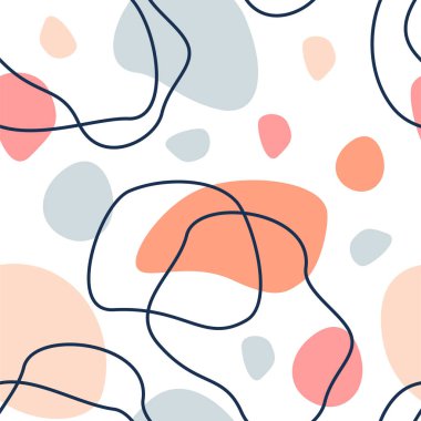 Elle çizilmiş çeşitli şekiller ve karalama nesneleri. Çağdaş modern trend vektör çizimleri. Her arka plan izole edilmiş. Pastel renkler