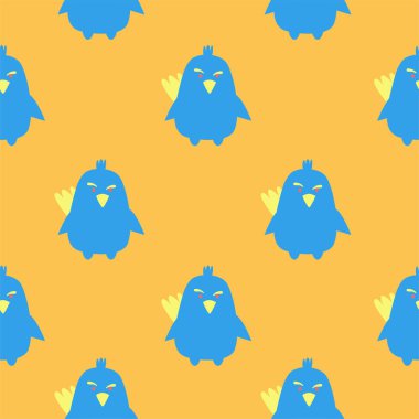 Karalamalı kuş deseni. Düz el çizilmiş tavus kuşu koleksiyonu. Tekstil baskısı ve ambalaj kağıdı için hoş bir arkaplan. Vektör illüstrasyonu.