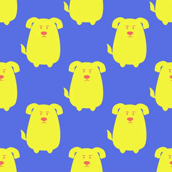 Childish Seamless Pattern Dogs Trendy Animal Vector Background Perfect Kids — Vector de stock