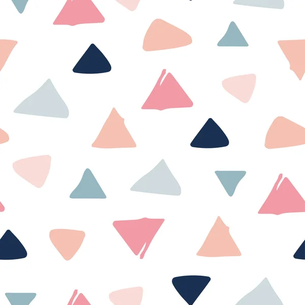 Seamless Pastel Geometric Pattern Triangles Hand — Vector de stock