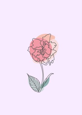 Yaratıcı minimalist el çizimi illüstrasyonu. Çiçek açan kiraz dalları, şeftali, armut, sakura, botanik illüstrasyon. Çiçek desenli pastel biege. Duvar dekorasyonu için basit bir şekil..