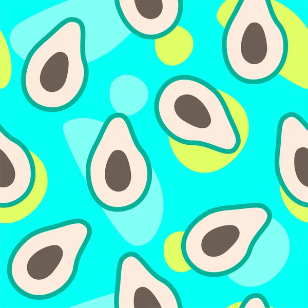 Avocado Nahtloses Muster Einfache Farbgestaltung Hellrosa Vektor Hintergrund Natürliches Obstkonzept — Stockvektor